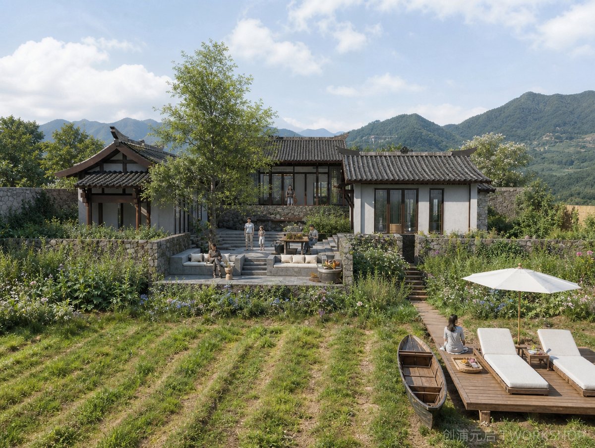成都洪雅花溪稻田酒店方案景观设计-8-创浦元启